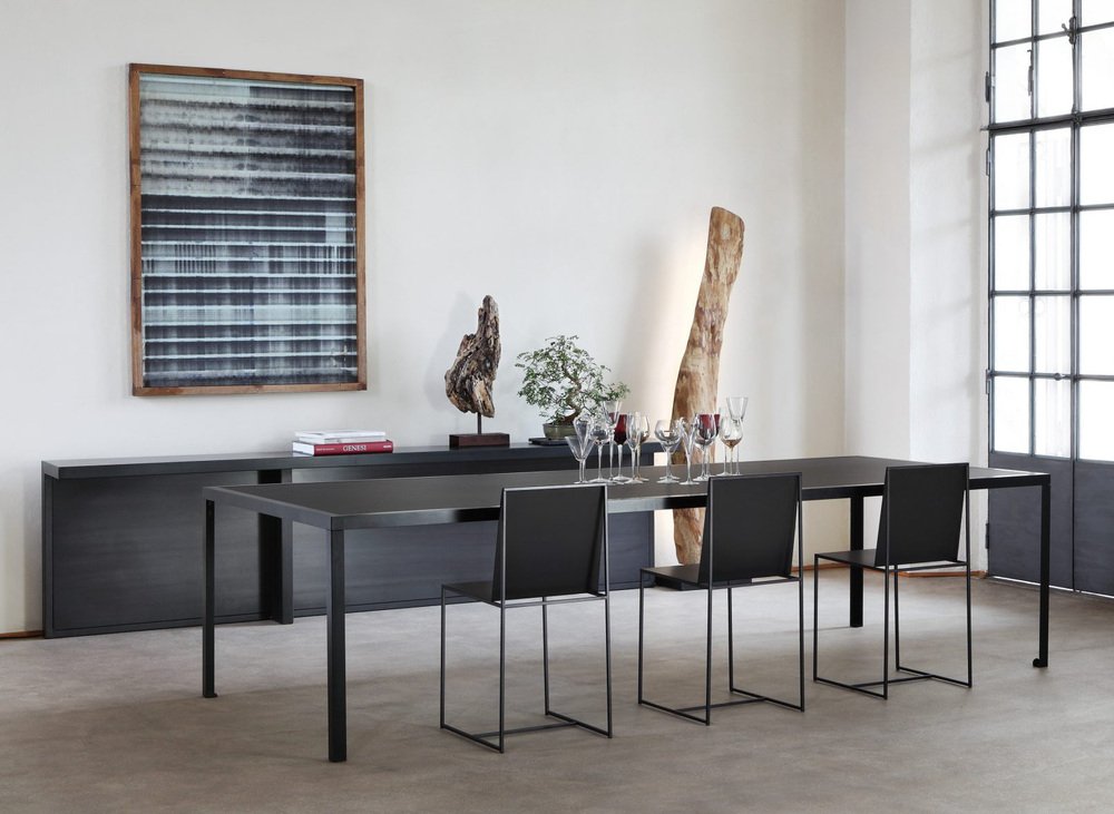 XXL Black Linoleum TAVOLO Dining Table by Maurizio Peregalli for Zeus