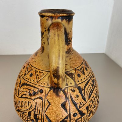 XXL Colorful Pottery Fat Lava Maya Tiki Vase from Jasba Ceramics, Germany, 1970s-QZ-1114585