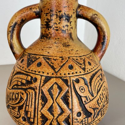 XXL Colorful Pottery Fat Lava Maya Tiki Vase from Jasba Ceramics, Germany, 1970s-QZ-1114585