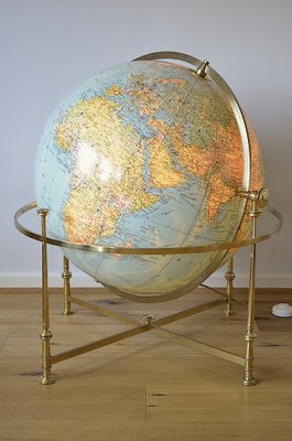 XXL Globe in Brass Frame from JRO Verlag, 1960s-OV-1187567