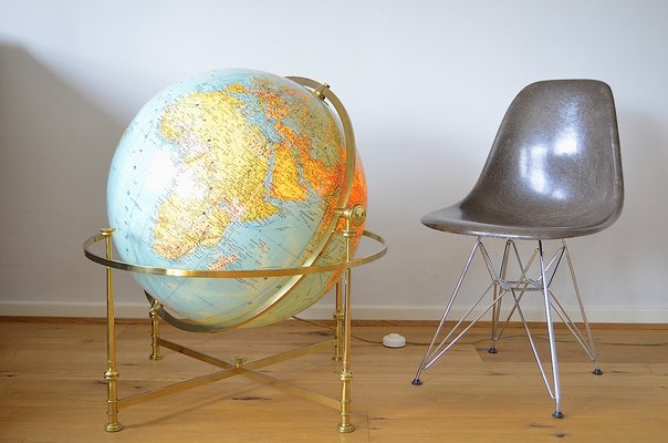 XXL Globe in Brass Frame from JRO Verlag, 1960s-OV-1187567