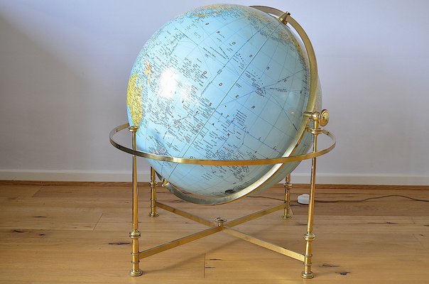 XXL Globe in Brass Frame from JRO Verlag, 1960s-OV-1187567