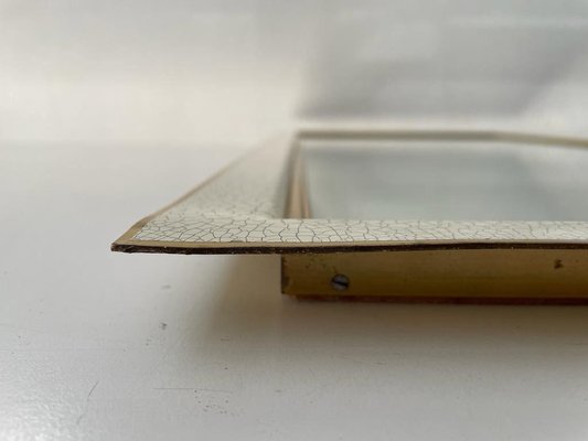 XXL Mid-Century Gold & White Frame Mirror, Germany, 1950s-RDS-1249737