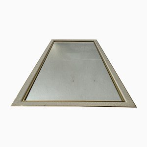 XXL Mid-Century Gold & White Frame Mirror, Germany, 1950s-RDS-1249737