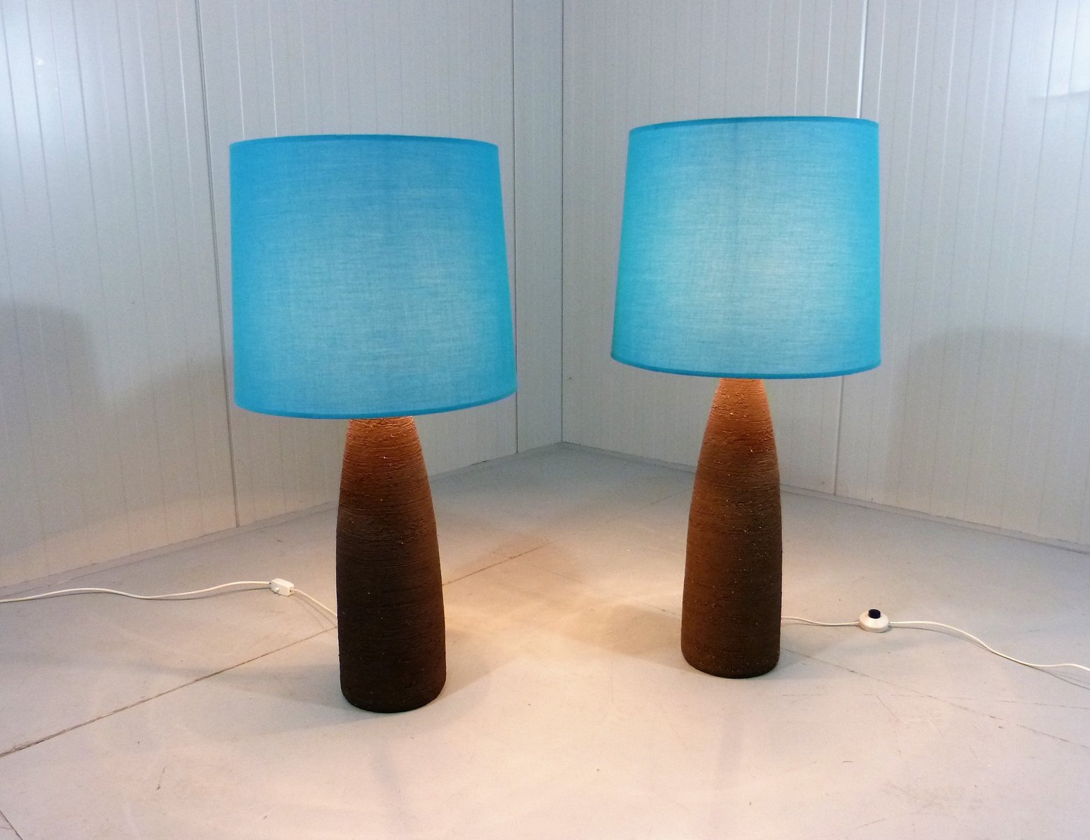 XXL Pottery Table Lamps, 1960s, Set of 2