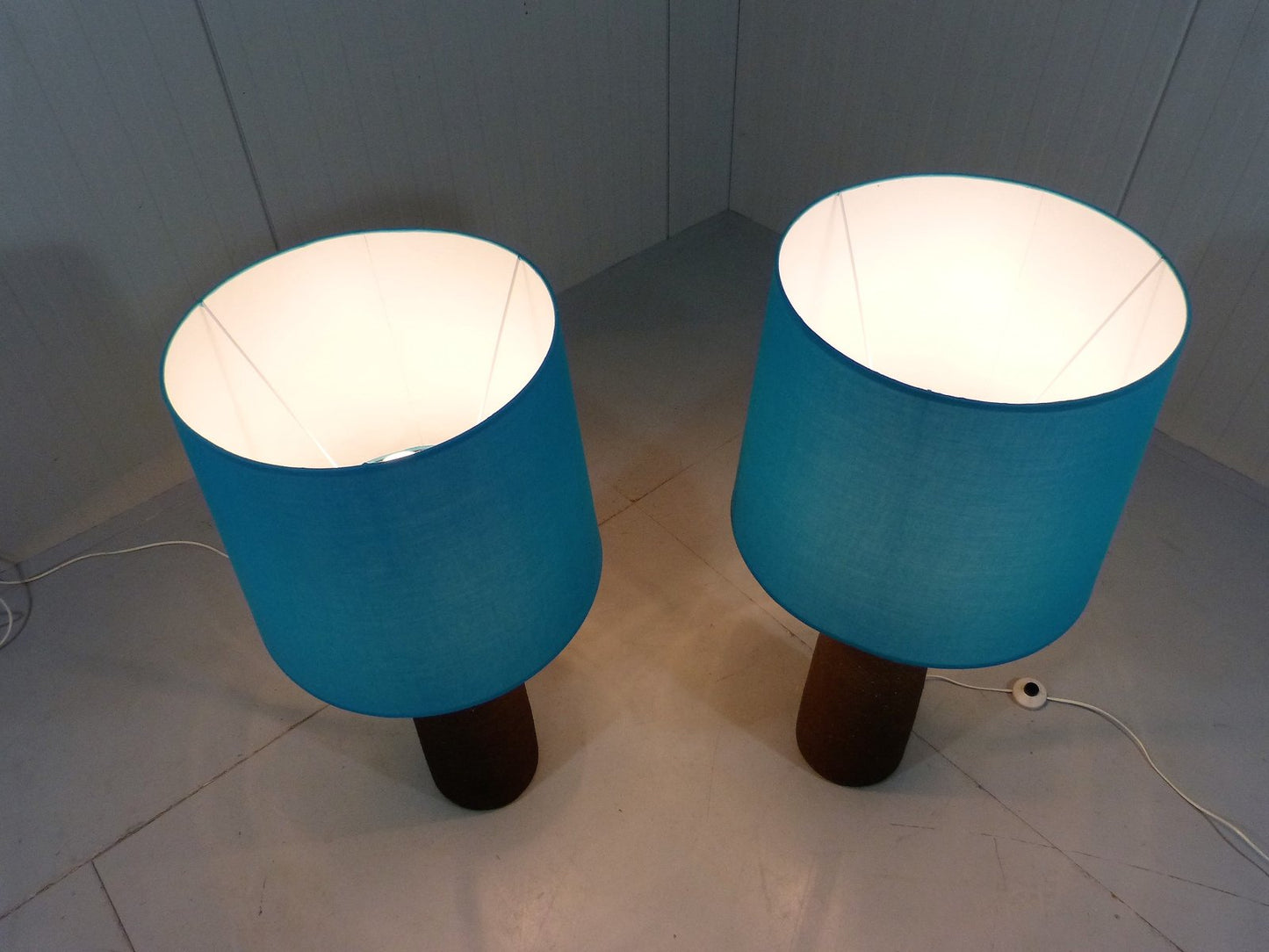 XXL Pottery Table Lamps, 1960s, Set of 2