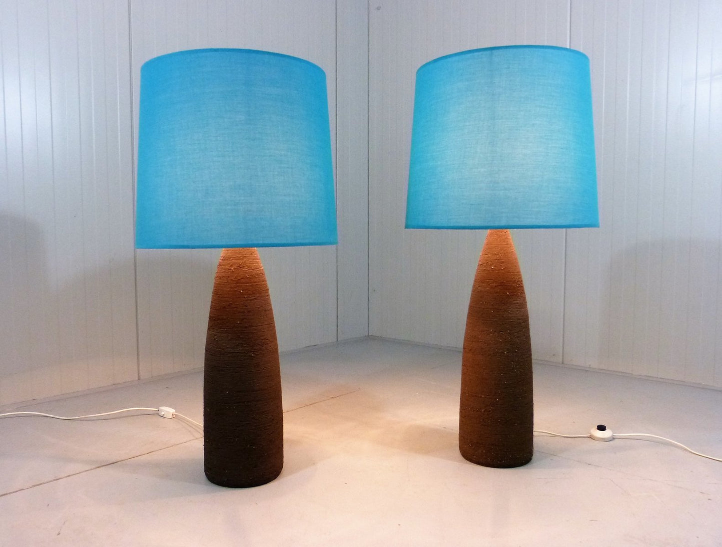 XXL Pottery Table Lamps, 1960s, Set of 2