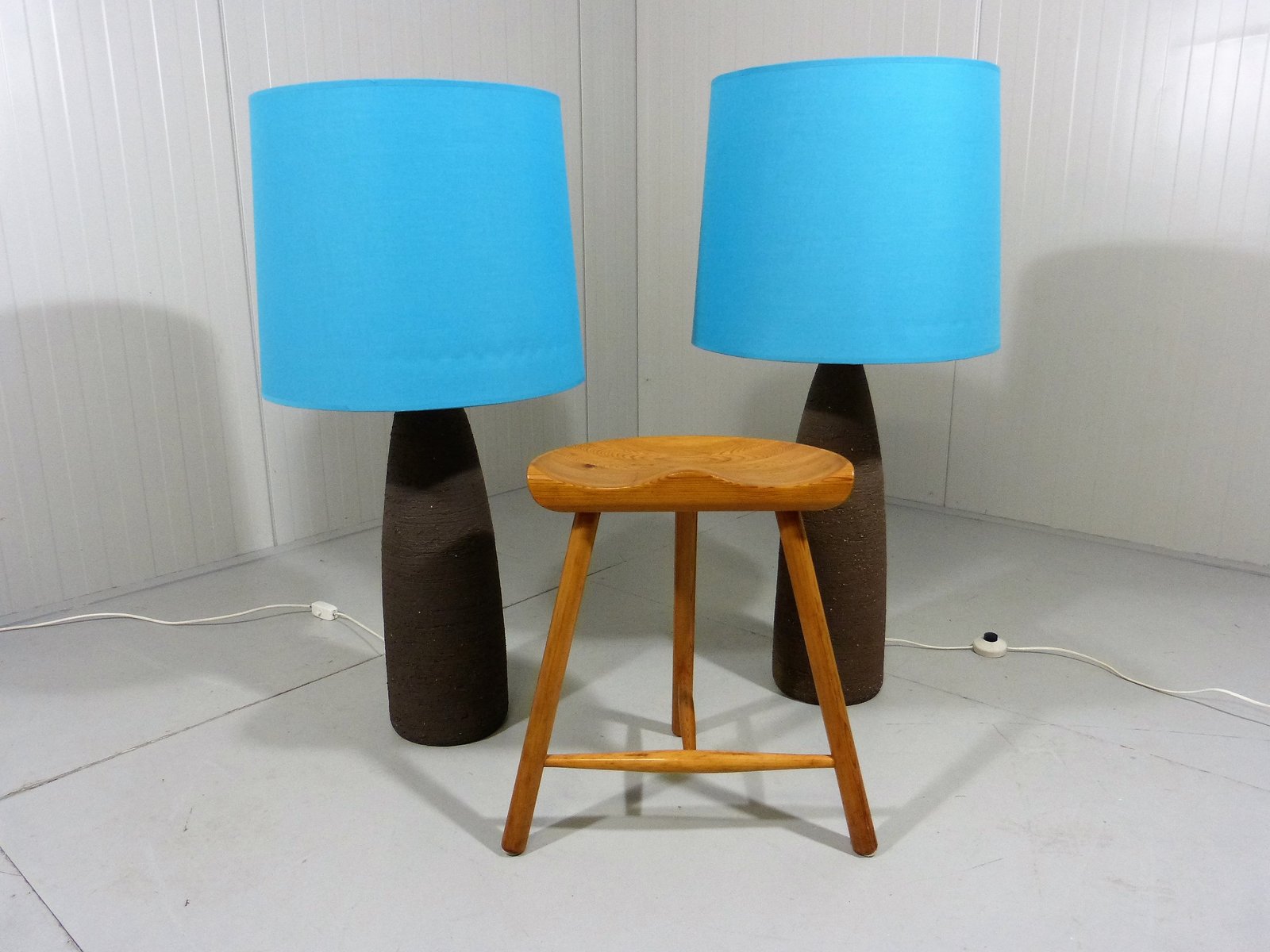 XXL Pottery Table Lamps, 1960s, Set of 2