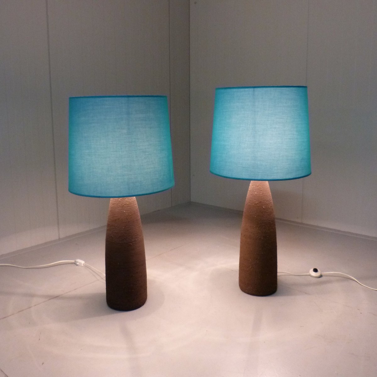 XXL Pottery Table Lamps, 1960s, Set of 2