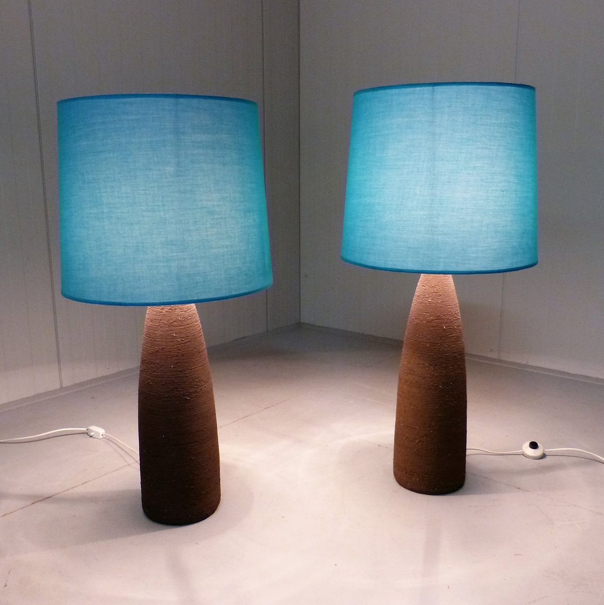 XXL Pottery Table Lamps, 1960s, Set of 2