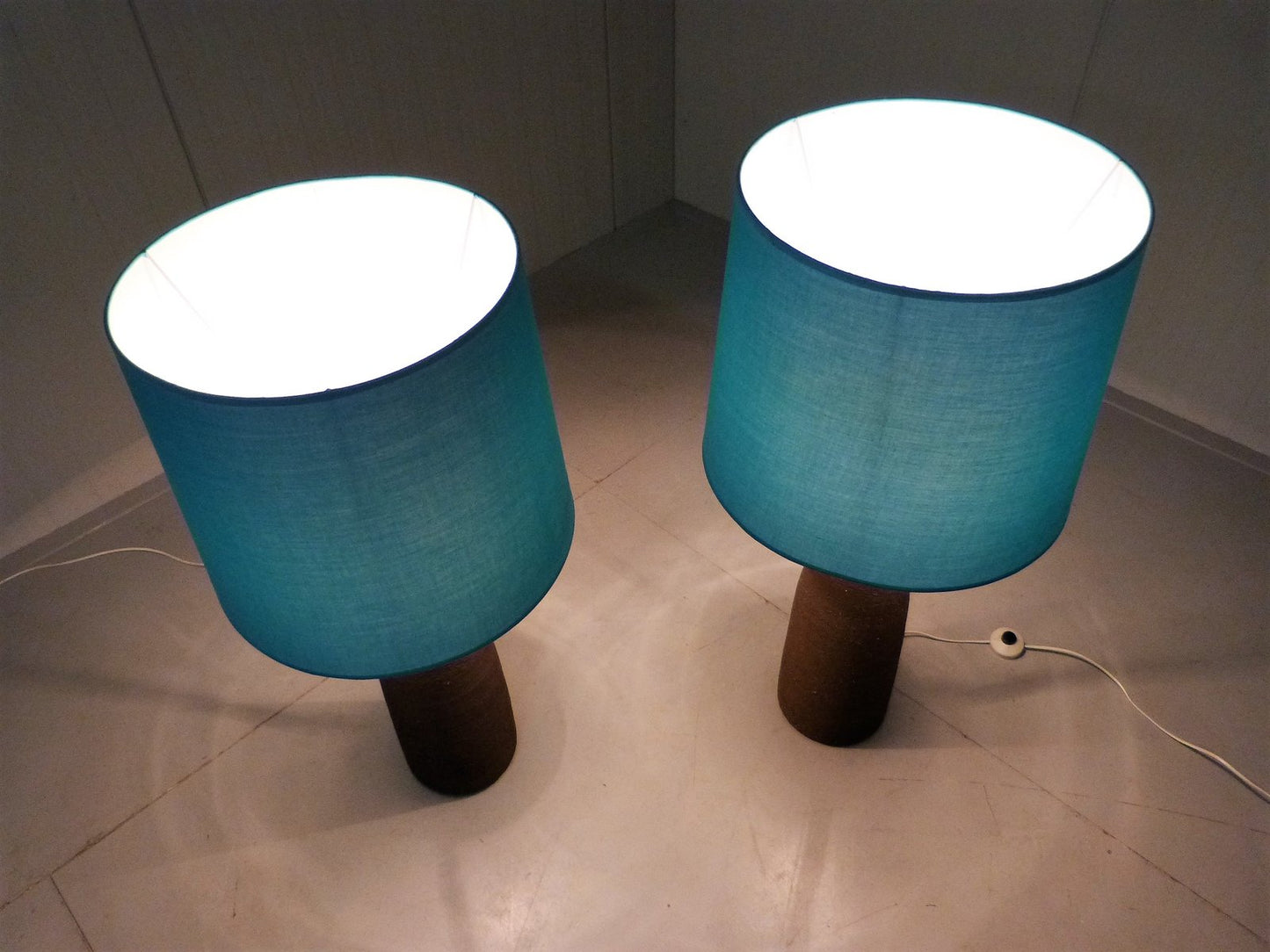 XXL Pottery Table Lamps, 1960s, Set of 2