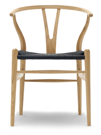 CH24 Wishbone Chair - Beech, Lacquer, Black Paper Cord