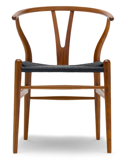 CH24 Wishbone Chair - Walnut, Lacquer, Black Paper Cord