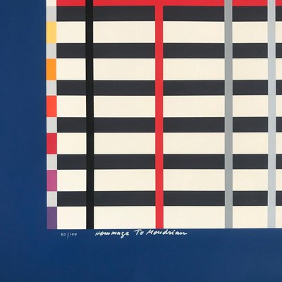 Yaacov Agam Lithograph "Tribute to Mondrian" 1975. 1975-ICD-696835