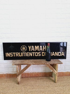 Yamaha Musical Instruments Product Sign in Black and Gold, 1980s-FRB-1766030