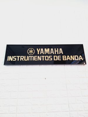 Yamaha Musical Instruments Product Sign in Black and Gold, 1980s-FRB-1766030