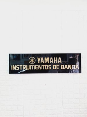 Yamaha Musical Instruments Product Sign in Black and Gold, 1980s-FRB-1766030