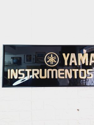 Yamaha Musical Instruments Product Sign in Black and Gold, 1980s-FRB-1766030