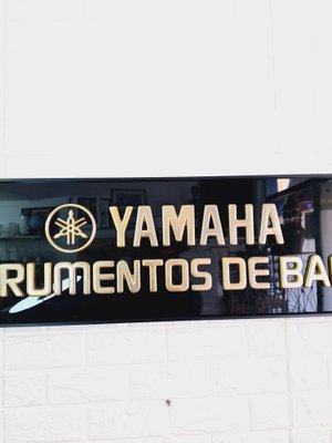 Yamaha Musical Instruments Product Sign in Black and Gold, 1980s-FRB-1766030