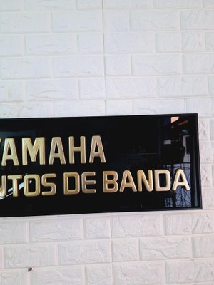 Yamaha Musical Instruments Product Sign in Black and Gold, 1980s-FRB-1766030