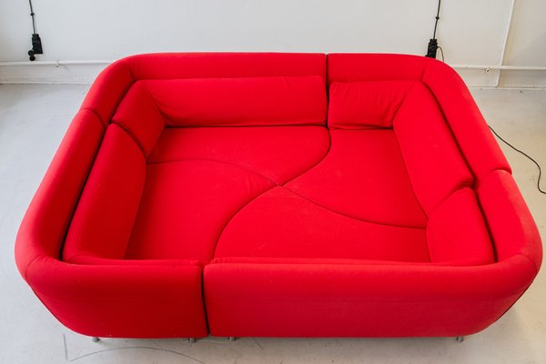 Yang Modular Sofa in Red Kvadrat Divina Fabric from Ligne Roset, 2006, Set of 4-IXA-1787074