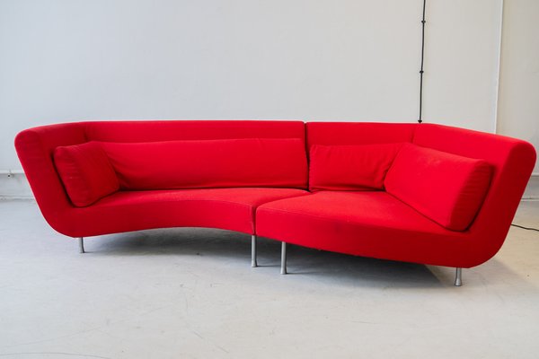 Yang Modular Sofa in Red Kvadrat Divina Fabric from Ligne Roset, 2006, Set of 4-IXA-1787074