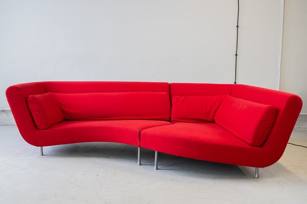 Yang Modular Sofa in Red Kvadrat Divina Fabric from Ligne Roset, 2006, Set of 4-IXA-1787074