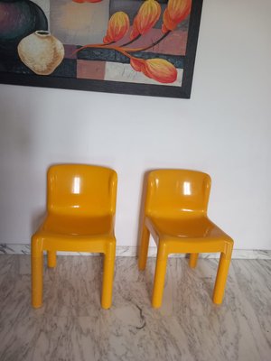 Yellow 4865 Chairs by Carlo Bartoli for Kartell, 1970s, Set of 2-EBW-2031347