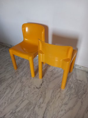 Yellow 4865 Chairs by Carlo Bartoli for Kartell, 1970s, Set of 2-EBW-2031347