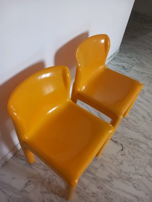 Yellow 4865 Chairs by Carlo Bartoli for Kartell, 1970s, Set of 2-EBW-2031347