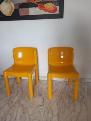 Yellow 4865 Chairs by Carlo Bartoli for Kartell, 1970s, Set of 2-EBW-2031347