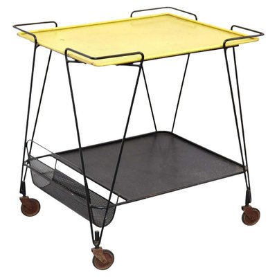 Yellow and Black Trolley attributed to Mathieu Matégot, 1950s-WM-1392919