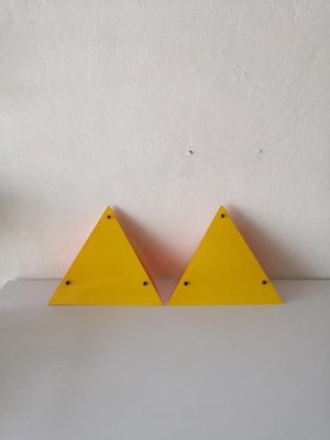 Yellow and Orange Triangular Prism Wall or Table Lamps in Mica from Ikea, 1980s, Set of 2-RDS-1146573