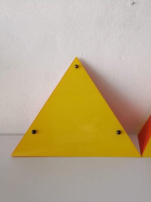 Yellow and Orange Triangular Prism Wall or Table Lamps in Mica from Ikea, 1980s, Set of 2-RDS-1146573