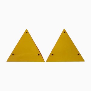 Yellow and Orange Triangular Prism Wall or Table Lamps in Mica from Ikea, 1980s, Set of 2-RDS-1146573