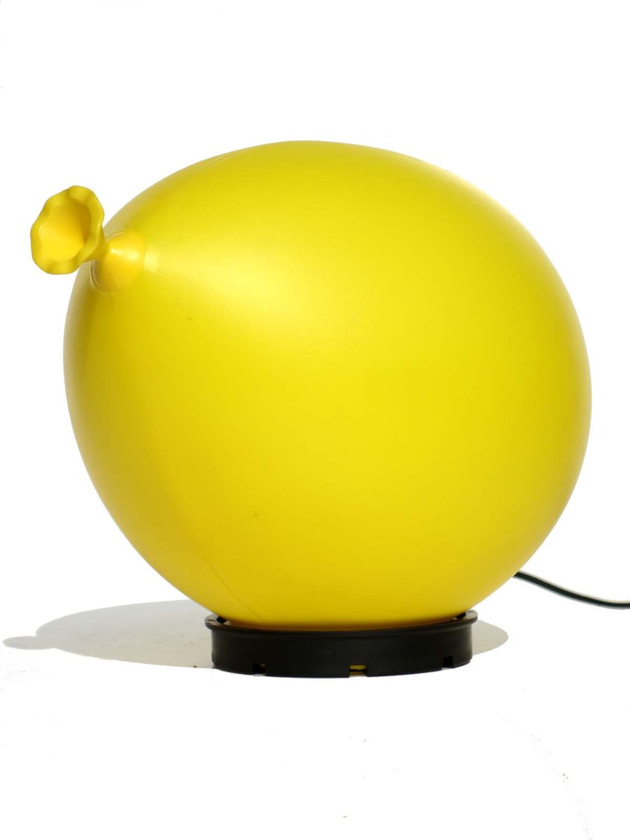 Yellow Baloon Table Lamp by Yves Christin for Bilumen, 1984