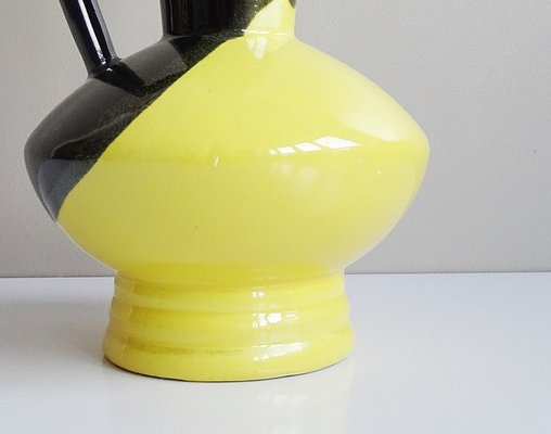 Yellow Black Vase by Luc Vallauris, France, 1960s-BLG-1176656