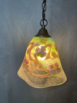 Yellow Blown Glass Ceiling Lamp-NSG-1823323