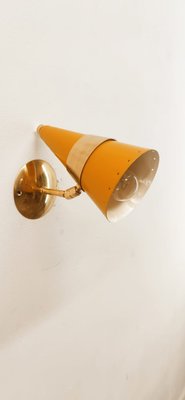 Yellow & Brass Adjustable Cone Sconce-QLH-1326282