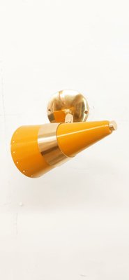 Yellow & Brass Adjustable Cone Sconce-QLH-1326282