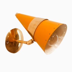 Yellow & Brass Adjustable Cone Sconce-QLH-1326282