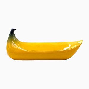 Yellow Ceramic Banana Sculpture from Zanolli Nove Italy, 1970s-TXN-1420575