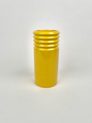 Yellow Ceramic Cylindric Vase from Il Picchio, Italy, 1960s-LYQ-1171420