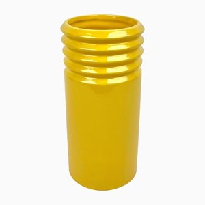 Yellow Ceramic Cylindric Vase from Il Picchio, Italy, 1960s-LYQ-1171420