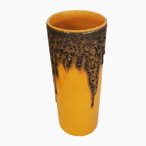 Yellow Ceramic Vase with Lava Glaze-QDP-824180