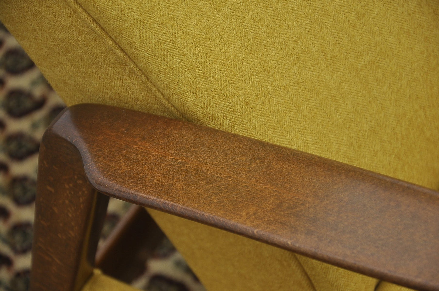 Yellow Chair with Foldable Footrest, 1960s