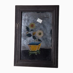 Yellow Chrysanthemums, 1800, Reverse Glass Painting-RCE-2040357