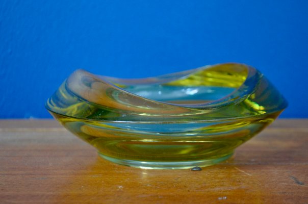 Yellow-Cut Crystal Bowl-AIU-1330913