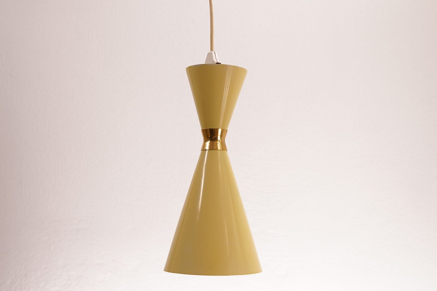 Yellow Diabolo Hanging Lamp from Bag Turgi, 1950s