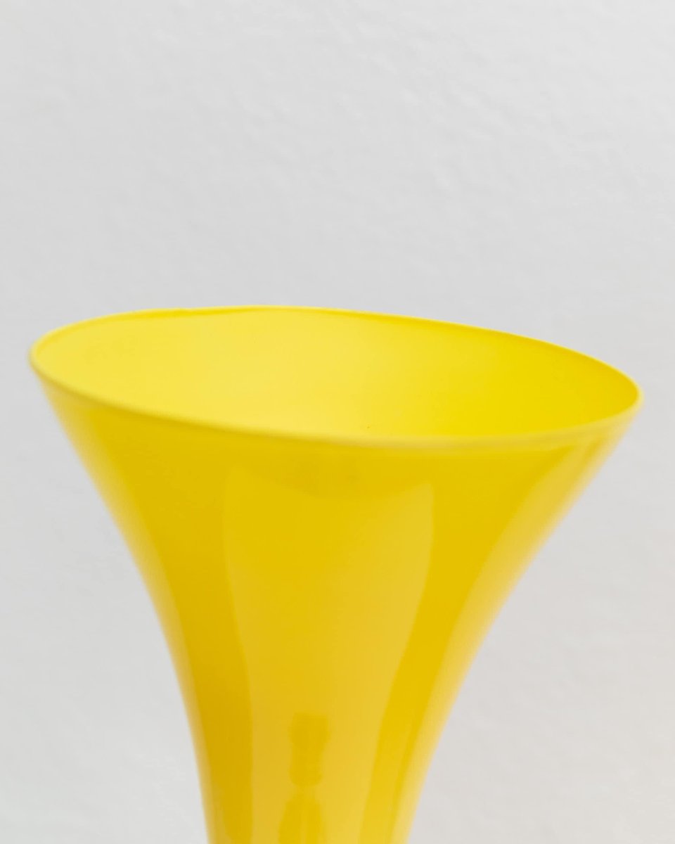 Yellow Empoli Glass Vase, Italy, 1970s